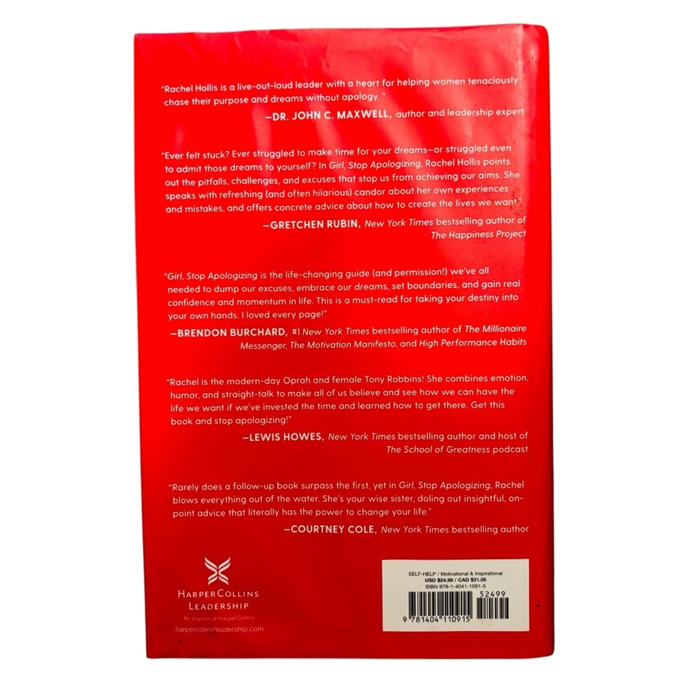 Girl, Stop Apologizing by Rachel Hollis - Red Cover - Picture 2 of 2